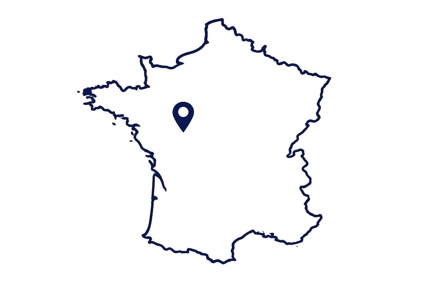 carte de la France, pointeur sur Angers